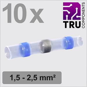 TRU COMPONENTS TC-13448516 Stootverbinder Met krimpkous 1.5 mm² 2.5 mm² Volledig geïsoleerd Blauw 10 stuk(s)