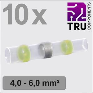 TRU COMPONENTS TC-13448520 Stootverbinder Met krimpkous 4.0 mm² 6.0 mm² Volledig geïsoleerd Geel 10 stuk(s)