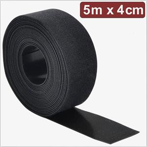 Quadrios 24CA309 Klittenband Om te bundelen Haak- en lusdeel (l x b) 5 m x 4 cm Zwart 5 m