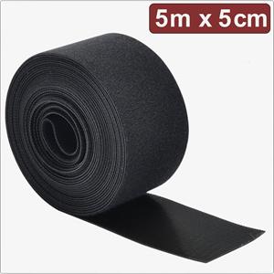Quadrios 24CA310 Klittenband Om te bundelen Haak- en lusdeel (l x b) 5 m x 5 cm Zwart 5 m
