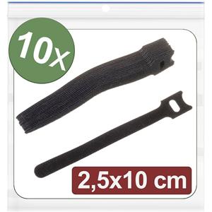Quadrios 24CA313 Klittenband kabelbinder Om te bundelen Haak- en lusdeel (l x b) 100 mm x 25 mm Zwart 10 stuk(s)