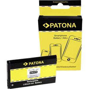 Patona BL-5C 6600/3100/7610/6230 Camera-accu Vervangt originele accu BL-5CA, BL-5CB, BL-5C, HX-N3650A, HXE-W01, SZW20110613, PX-3315-675, T90506 3.7 V 1200 mAh