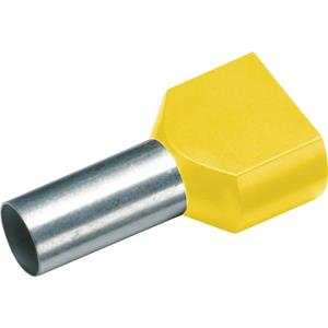 Cimco 187735 Dubbele adereindhulzen 1 mm² Deels geïsoleerd Geel 100 stuk(s)