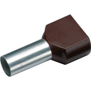 Cimco 187728 Dubbele adereindhulzen 10 mm² Deels geïsoleerd Bruin 100 stuk(s)