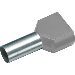 Cimco 187724 Dubbele adereindhulzen 2.5 mm² Deels geïsoleerd Grijs 100 stuk(s)