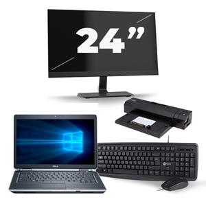 Dell Latitude E6430 - Intel Core i7-2e Generatie - 14 inch - 8GB RAM - 256GB SSD - Windows 10 + 1x 24 inch Monitor