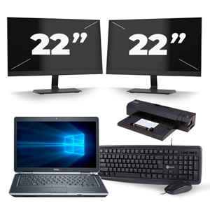 Dell Latitude E6430 - Intel Core i7-2e Generatie - 14 inch - 8GB RAM - 256GB SSD - Windows 10 + 2x 22 inch Monitor