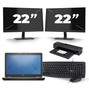 Dell Latitude E6540 - Intel Core i7-4e Generatie - 15 inch - 8GB RAM - 240GB SSD - Windows 11 + 2x 22 inch Monitor
