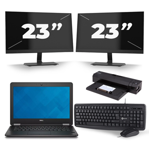 Dell Latitude E7240 - Intel Core i5-4e Generatie - 12 inch - 8GB RAM - 240GB SSD - Windows 11 + 2x 23 inch Monitor