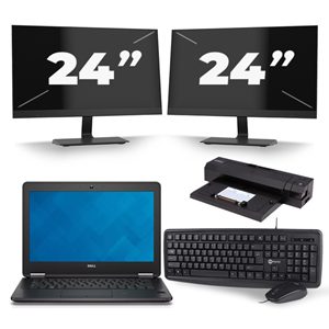 Dell Latitude E7240 - Intel Core i5-4e Generatie - 12 inch - 8GB RAM - 240GB SSD - Windows 11 + 2x 24 inch Monitor