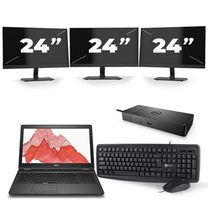 Dell Precision 3520 - Intel Core i7-7e Generatie - 15 inch - 16GB RAM - 480GB SSD - Windows 11 + 3x 24 inch Monitor