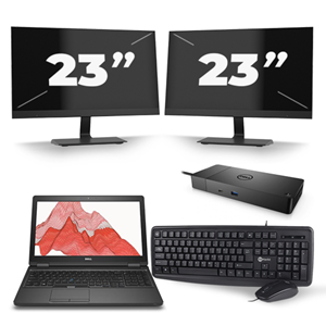 Dell Precision 3530 - Intel Core i5-8e Generatie - 15 inch - 16GB RAM - 480GB SSD - Windows 11 + 2x 23 inch Monitor