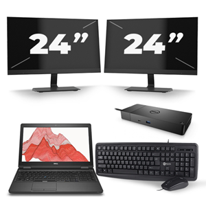 Dell Precision 3530 - Intel Core i5-8e Generatie - 15 inch - 16GB RAM - 480GB SSD - Windows 11 + 2x 24 inch Monitor