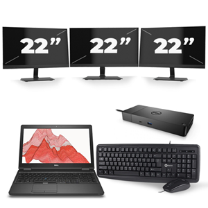 Dell Precision 3530 - Intel Core i5-8e Generatie - 15 inch - 16GB RAM - 480GB SSD - Windows 11 + 3x 22 inch Monitor