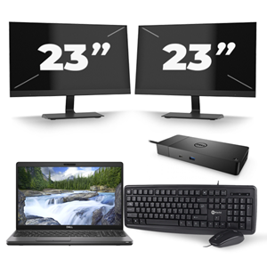 Dell Precision 3541 - Intel Core i7-9e Generatie - 15 inch - 16GB RAM - 480GB SSD - Windows 11 + 2x 23 inch Monitor