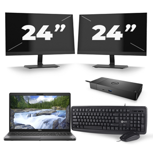 Dell Precision 3541 - Intel Core i7-9e Generatie - 15 inch - 16GB RAM - 480GB SSD - Windows 11 + 2x 24 inch Monitor