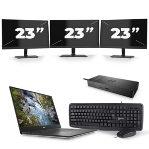 Dell Precision 5530 - Intel Core i7-8e Generatie - 15 inch - 16GB RAM - 480GB SSD - Windows 11 + 3x 23 inch Monitor