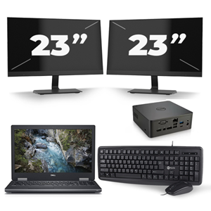 Dell Precision 7530 - Intel Core i7-8e Generatie - 15 inch - 16GB RAM - 480GB SSD - Windows 11 + 2x 23 inch Monitor