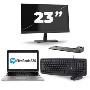 HP EliteBook 820 G3 - Intel Core i7-6e Generatie - 12 inch - 16GB RAM - 480GB SSD - Windows 11 + 1x 23 inch Monitor