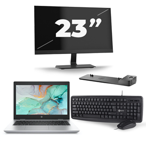 HP ProBook 645 G4 - AMD Ryzen 5 2500U - 14 inch - 8GB RAM - 240GB SSD - Windows 10 + 1x 23 inch Monitor
