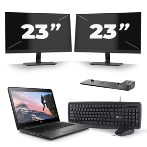 HP ZBook 14u G4 - Intel Core i7-7e Generatie - 14 inch - 16GB RAM - 480GB SSD - Windows 11 + 2x 23 inch Monitor