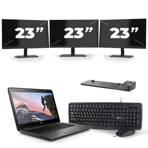 HP ZBook 14u G4 - Intel Core i7-7e Generatie - 14 inch - 16GB RAM - 480GB SSD - Windows 11 + 3x 23 inch Monitor