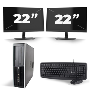 HP Compaq 8200 Elite SFF - Intel Core i5-2e Generatie - 8GB RAM - 240GB SSD - Windows 10 + 2x 22 inch Monitor