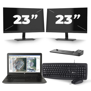 HP ZBook 15 G3 - Intel Core i7-6e Generatie - 15 inch - 16GB RAM - 480GB SSD - Windows 11 + 2x 23 inch Monitor