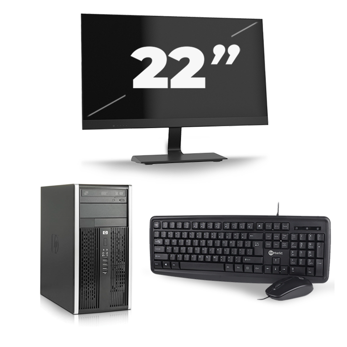 HP Compaq Pro 6300 Micro Tower - Intel Core i7-3e Generatie - 16GB RAM - 480GB SSD - Windows 10 + 1x 22 inch Monitor