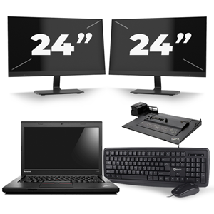 Lenovo ThinkPad L460 - Intel Core i5-6e Generatie - 14 inch - 8GB RAM - 240GB SSD - Windows 11 + 2x 24 inch Monitor