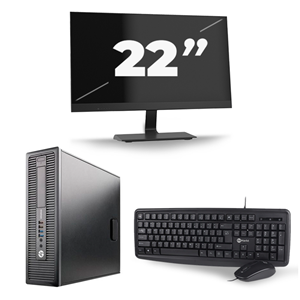 HP EliteDesk 800 G1 SFF - Intel Core i7-4e Generatie - 16GB RAM - 480GB SSD - Windows 10 + 1x 22 inch Monitor
