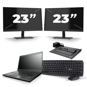 Lenovo ThinkPad T440s - Intel Core i3-4e Generatie - 14 inch - 8GB RAM - 256GB SSD - Windows 11 + 2x 23 inch Monitor
