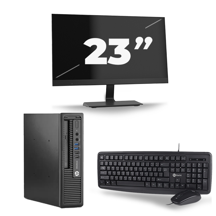 HP EliteDesk 800 G1 USFF - Intel Core i5-4e Generatie - 8GB RAM - 240GB SSD - Windows 10 + 1x 23 inch Monitor