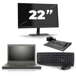 Lenovo ThinkPad T450 - Intel Core i5-5e Generatie - 14 inch - 8GB RAM - 240GB SSD - Windows 11 + 1x 22 inch Monitor