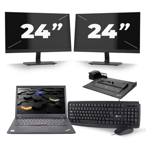 Lenovo ThinkPad T460s - Intel Core i5-6e Generatie - 14 inch - 8GB RAM - 240GB SSD - Windows 11 + 2x 24 inch Monitor
