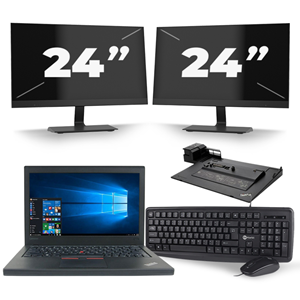 Lenovo ThinkPad X260 - Intel Core i5-6e Generatie - 12 inch - 8GB RAM - 240GB SSD - Windows 11 + 2x 24 inch Monitor