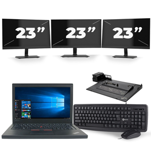 Lenovo ThinkPad X260 - Intel Core i5-6e Generatie - 12 inch - 8GB RAM - 240GB SSD - Windows 11 + 3x 23 inch Monitor