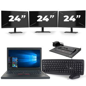Lenovo ThinkPad X260 - Intel Core i5-6e Generatie - 12 inch - 8GB RAM - 240GB SSD - Windows 11 + 3x 24 inch Monitor