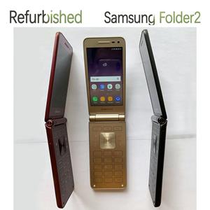 Samsung Gereviseerde  Galaxy Folder 2 G1650 2GB RAM 16GB ROM 3.8  Android 6.0 Flip Smartphone G160N Simple Set zwart