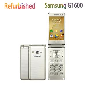 Samsung Gereviseerde  Originele  Galaxy Folder G1600 (2016) 3,8 inch Quad Core 2 GB RAM 16 GB ROM mobiele telefoon Simple Set goud