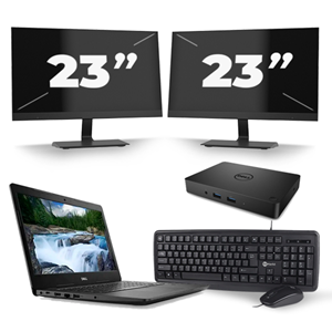 Dell Latitude 3490 - Intel Core i3-8e Generatie - 14 inch - 8GB RAM - 240GB SSD - Windows 11 + 2x 23 inch Monitor