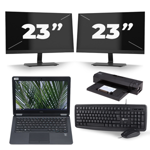 Dell Latitude 5280 - Intel Core i3-7e Generatie - 12 inch - 8GB RAM - 240GB SSD - Windows 11 + 2x 23 inch Monitor