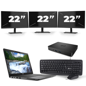 Dell Latitude 5300 - Intel Core i7-8e Generatie - 13 inch - 16GB RAM - 480GB SSD - Windows 11 + 3x 22 inch Monitor
