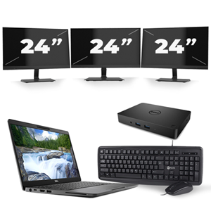 Dell Latitude 5300 - Intel Core i7-8e Generatie - 13 inch - 16GB RAM - 480GB SSD - Windows 11 + 3x 24 inch Monitor