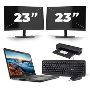 Dell Latitude 5400 - Intel Core i5-8e Generatie - 14 inch - 16GB RAM - 480GB SSD - Windows 11 + 2x 23 inch Monitor