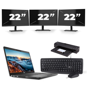 Dell Latitude 5400 - Intel Core i5-8e Generatie - 14 inch - 16GB RAM - 480GB SSD - Windows 11 + 3x 22 inch Monitor