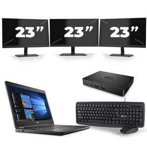Dell Latitude 5480 - Intel Core i5-6e Generatie - 14 inch - 8GB RAM - 240GB SSD - Windows 11 + 3x 23 inch Monitor
