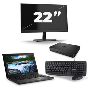 Dell Latitude 5490 - Intel Core i3-7e Generatie - 14 inch - 8GB RAM - 240GB SSD - Windows 11 + 1x 22 inch Monitor