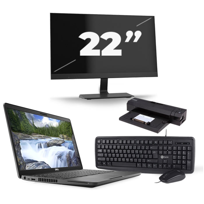 Dell Latitude 5500 - Intel Core i5-8e Generatie - 15 inch - 16GB RAM - 480GB SSD - Windows 11 + 1x 22 inch Monitor