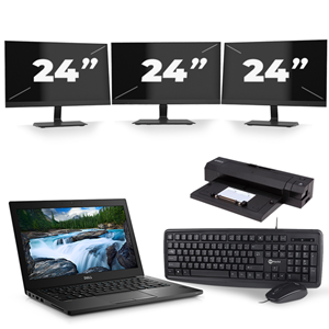 Dell Latitude 7280 - Intel Core i7-6e Generatie - 12 inch - 16GB RAM - 480GB SSD - Windows 11 + 3x 24 inch Monitor